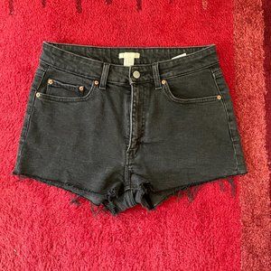 H&M Black Denim High Rise Shorts